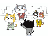 4匹の猫『ビジネスマン』のイラスト