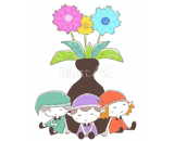 3人の小人『お昼寝』のイラスト