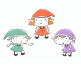 3人の小人『言い争う』のイラスト