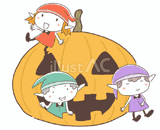 3人の小人『ハロウィン』のイラスト