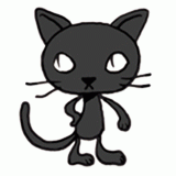 無表情の黒猫のイラスト