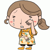 泣く新米ママのイラスト