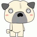 無気力なパグのイラスト