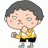 やる気をみせる男の子のイラスト