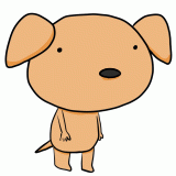 棒立ちの犬のイラスト