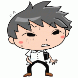 動揺する男子高校生のイラスト