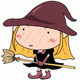 照れる魔女コスの女の子のイラスト
