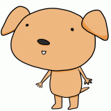 少し笑う犬のイラスト