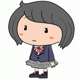 無表情の女子学生のイラスト