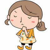 子育てについて考える新米ママのイラスト