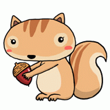 どんぐりを持つシマリスのイラスト