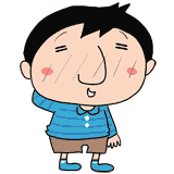 照れる新米パパのイラスト