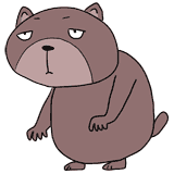 真面目な表情の大きな熊のイラスト