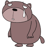 泣く大きな熊のイラスト