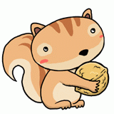 くりみを持つシマリスのイラスト