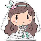泣く結婚式の新婦のイラスト