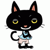 笑う黒猫のイラスト