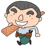笑顔の大工さんのイラスト