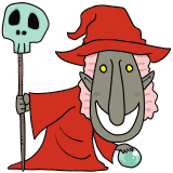 不敵な笑みの魔法使いのイラスト