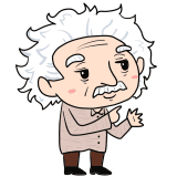 理論を語るアインシュタインのイラスト