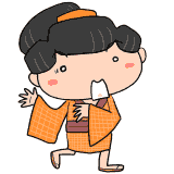 驚く江戸の町娘のイラスト