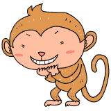 いたずらっぽく笑う猿のイラスト