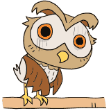 落ち込むフクロウのイラスト