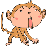 威嚇する猿のイラスト