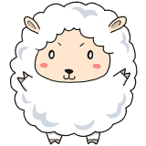 ふわふわの毛の羊のイラスト