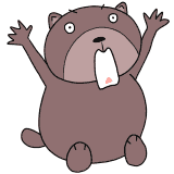 驚く大きな熊のイラスト