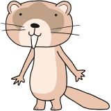 笑うイタチのイラスト