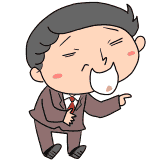 バカ笑いする部長のイラスト