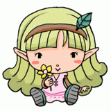 座る妖精のイラスト