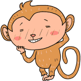 照れる猿のイラスト