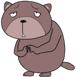 困る大きな熊のイラスト