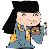 軍配と数珠を持つ上杉謙信のイラスト