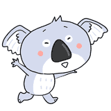 楽しそうなコアラのイラスト
