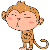 考える猿のイラスト