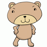 偉そうな熊のイラスト