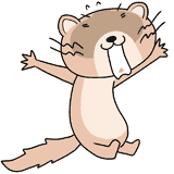 驚くイタチのイラスト