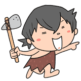 元気な原始人の男の子のイラスト