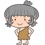 笑顔の原始人の女の子のイラスト