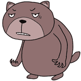 悔しそうな大きな熊のイラスト