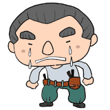 泣く大工さんのイラスト