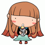 焼き芋を食べる女の子のイラスト