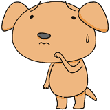 困る犬のイラスト