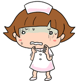 動揺する看護師のイラスト