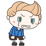 悔しそうな白人の男の子のイラスト