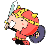 喜ぶ戦士のイラスト
