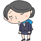 元気がないキャビンアテンダントのイラスト